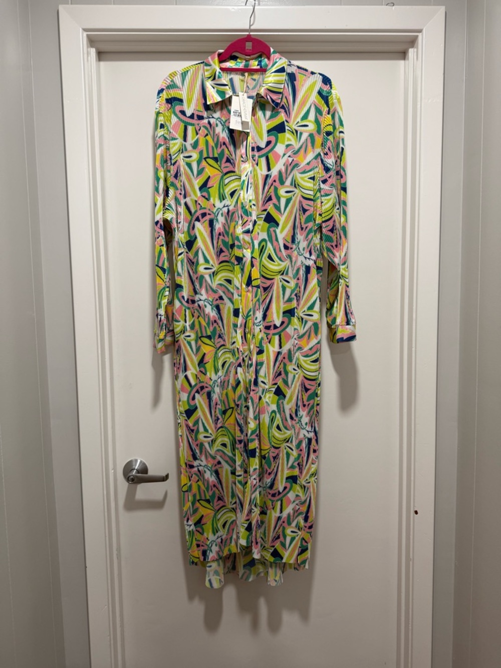 Vibrant Multicolor Printed Long Shirt Dress